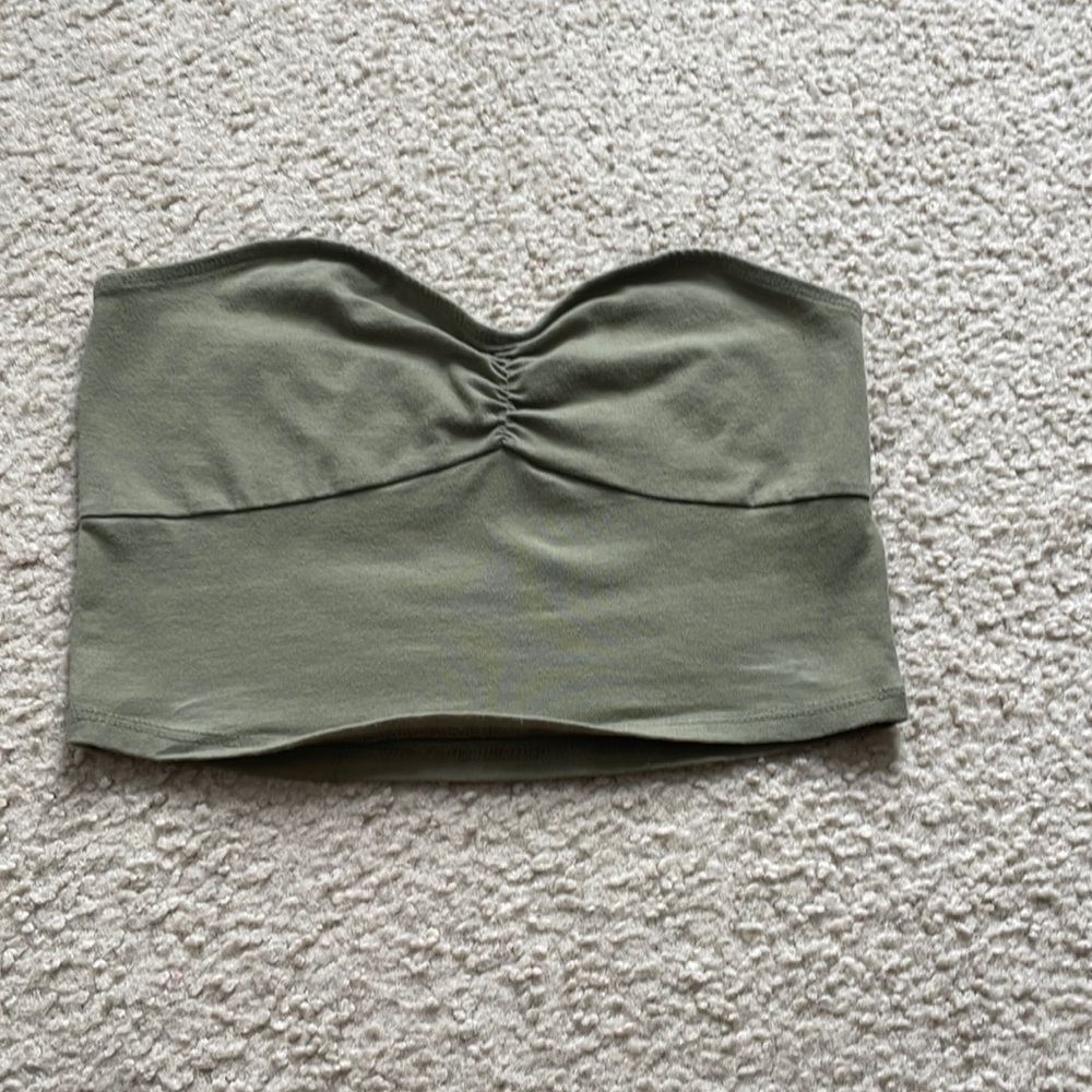 Olive green tube top